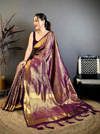 Radiant Teal Kanjivaram Zari Silk Pattu Saree