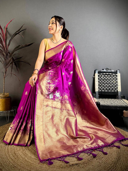 Regal Minakari Satin Silk Pattu Saree

