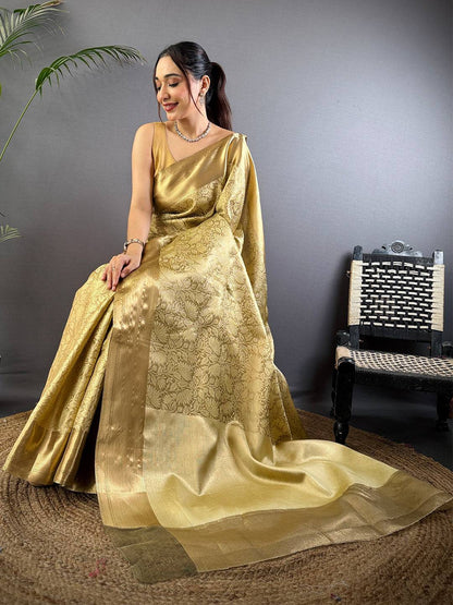 Kanjivaram Tissue Banarasi Silk Pattu Saree
