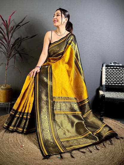 Opulent Copper Weave Katan Silk Pattu Saree