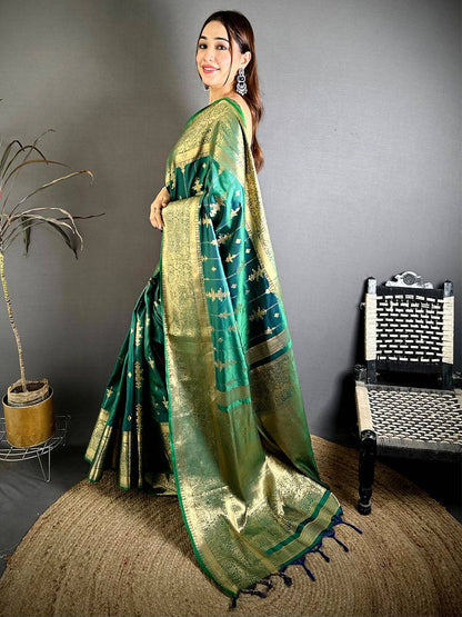 Royal Banarasi Katan Big Zari Border Pattu Saree