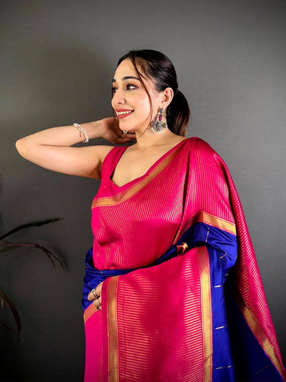 Royal Blue Banarasi Katan Silk Pattu Saree