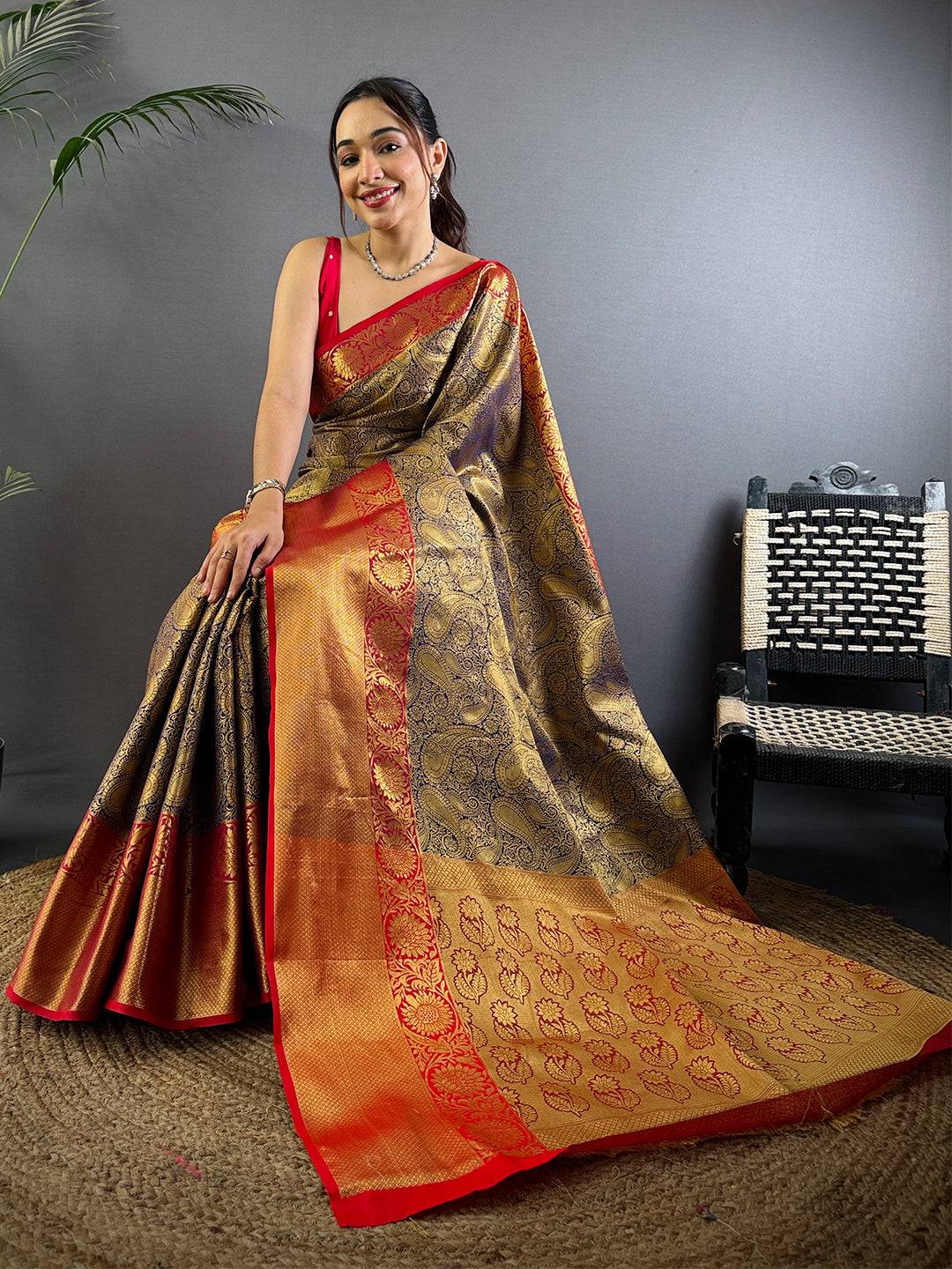 Blue Radiance Banarasi Katan Silk Pattu Saree