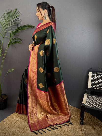 Green Soft Gadwal Silk Pattu Saree