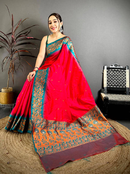 Pink Soft Silk Kanjivaram Pattu Saree