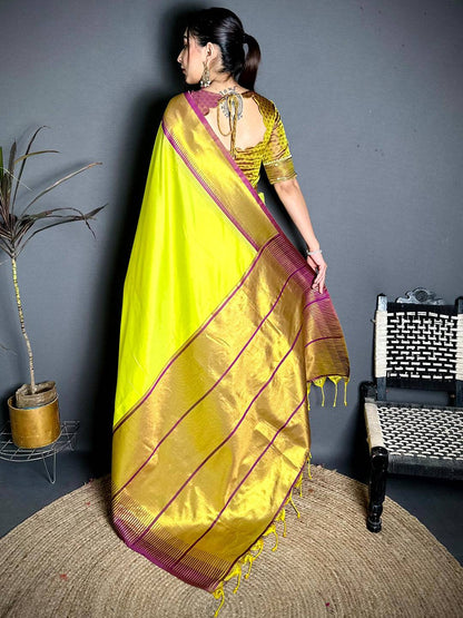 Elegant Soft Silk Solid Border Pattu Saree