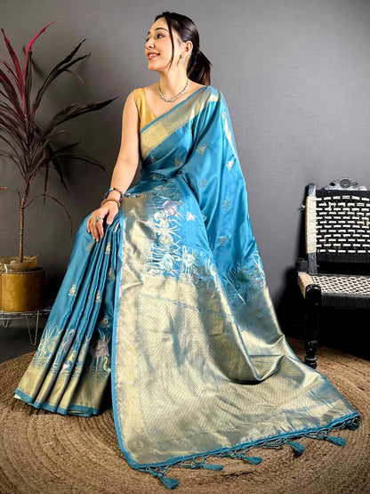Heritage Minakari Satin Silk Pattu Saree