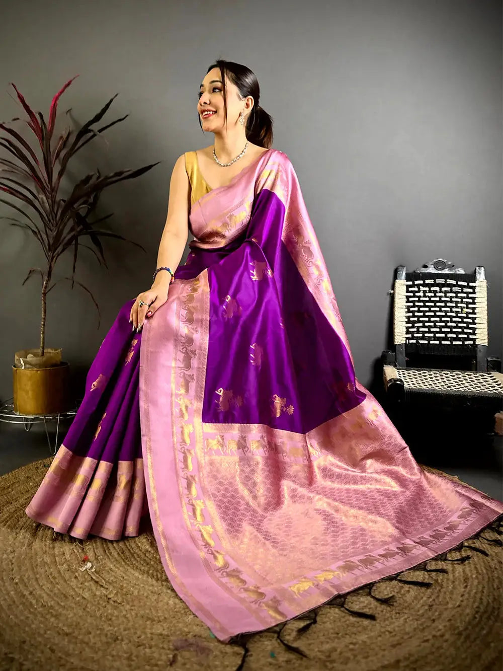 Opulent Pichwai Katan Silk Pattu Saree