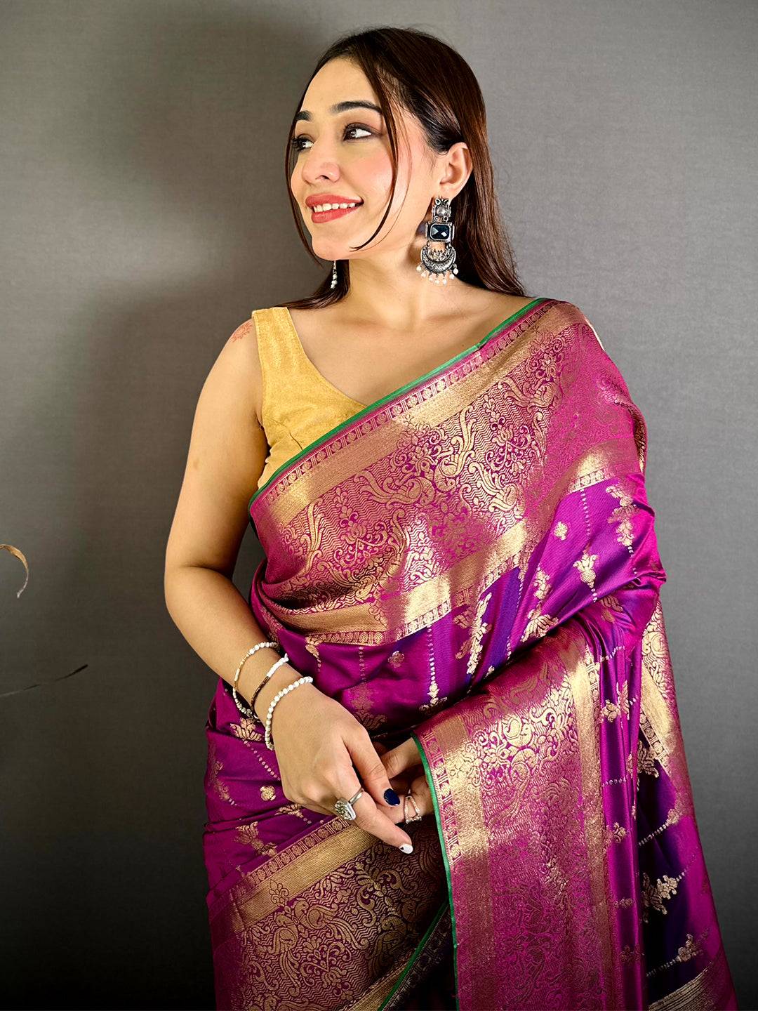 Classic Banarasi Katan Big Zari Border Pattu Saree