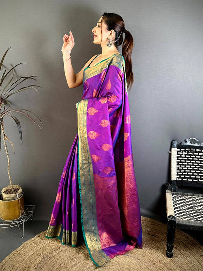 Radiant Katan Tussar Feel Zari Border Pattu Saree
