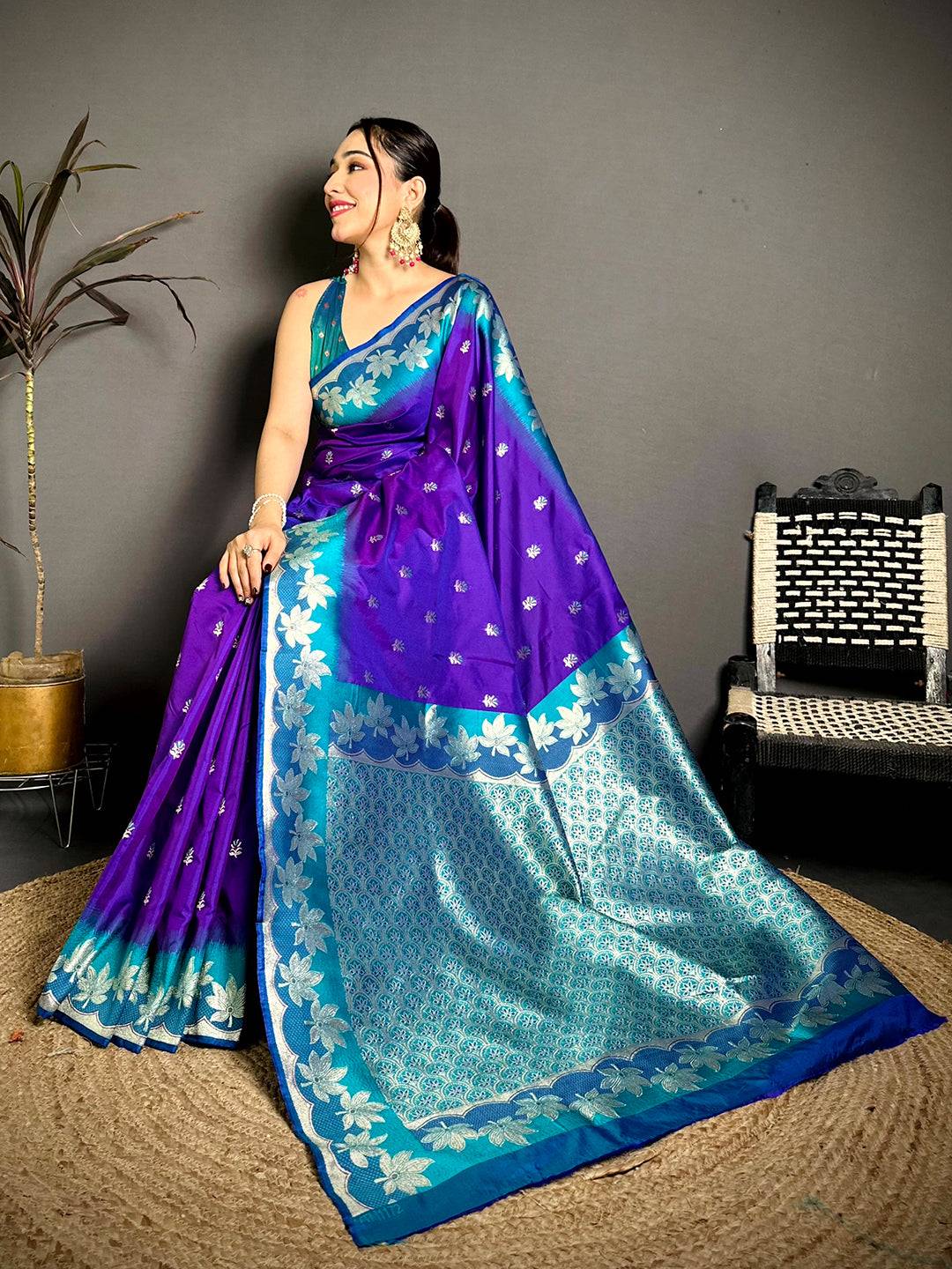 Purple Soft Silk Kanjivaram Pattu Saree