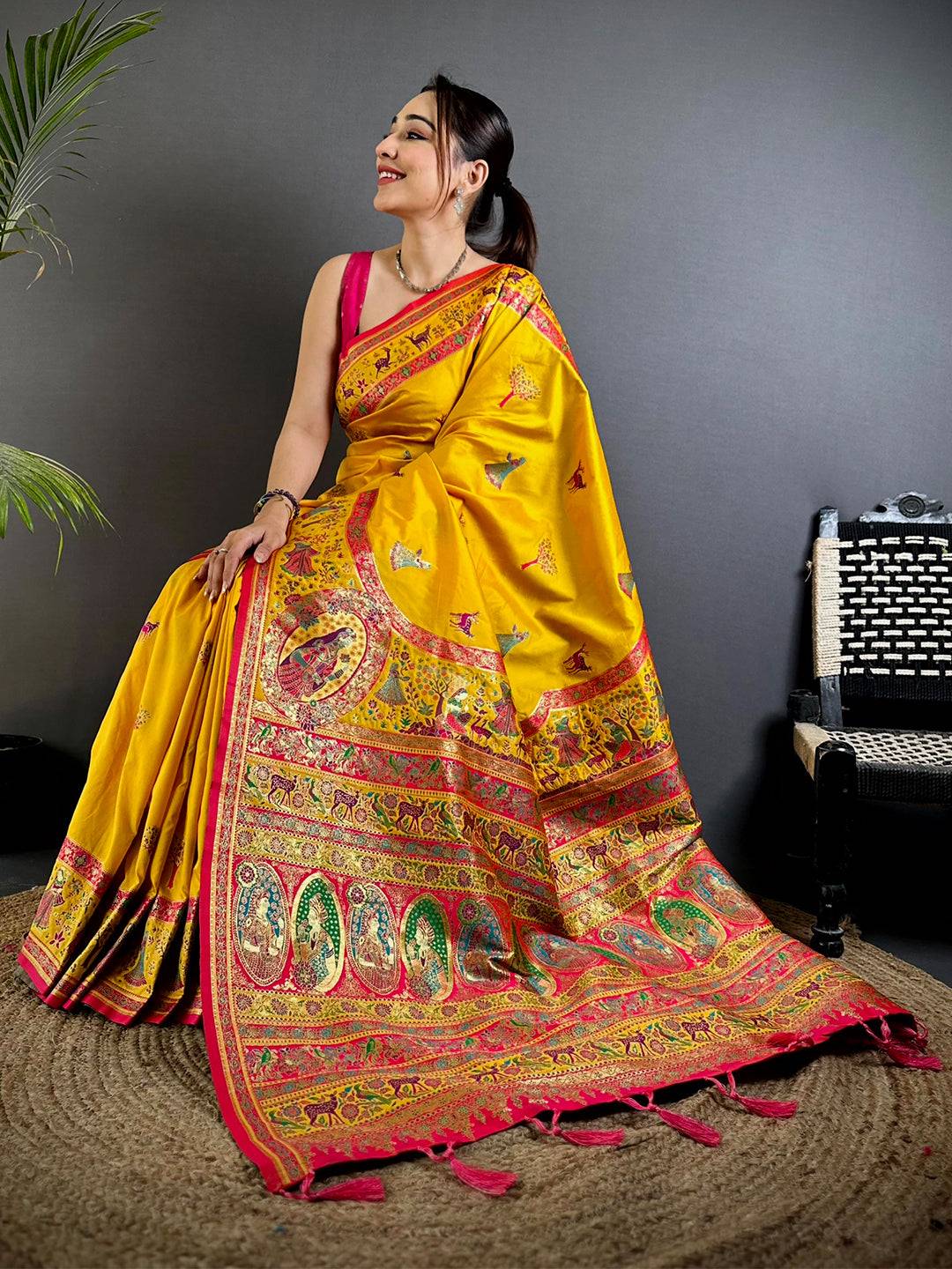 Royal Kashmiri Pashmina Minakari Pattu Saree