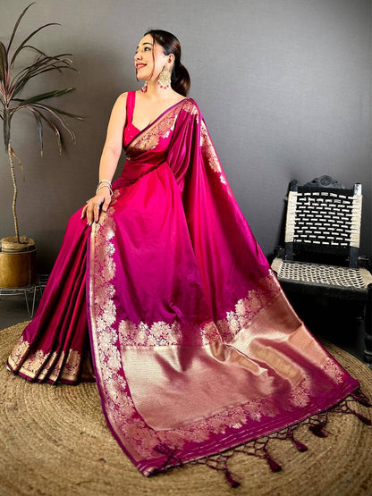 Heritage Ombre Weaving Mashru Silk Pattu Saree
