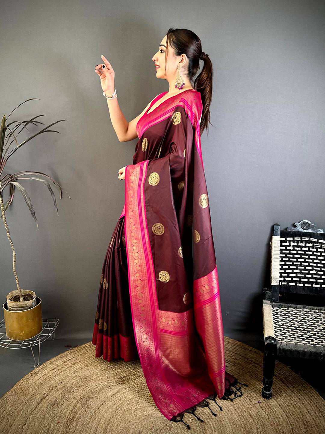 Elegant Peacock Motif Soft Silk Pattu Saree