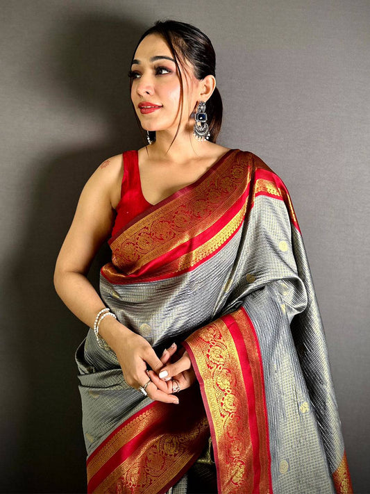 Radiant Banarasi Katan Contrast Border Pattu Saree