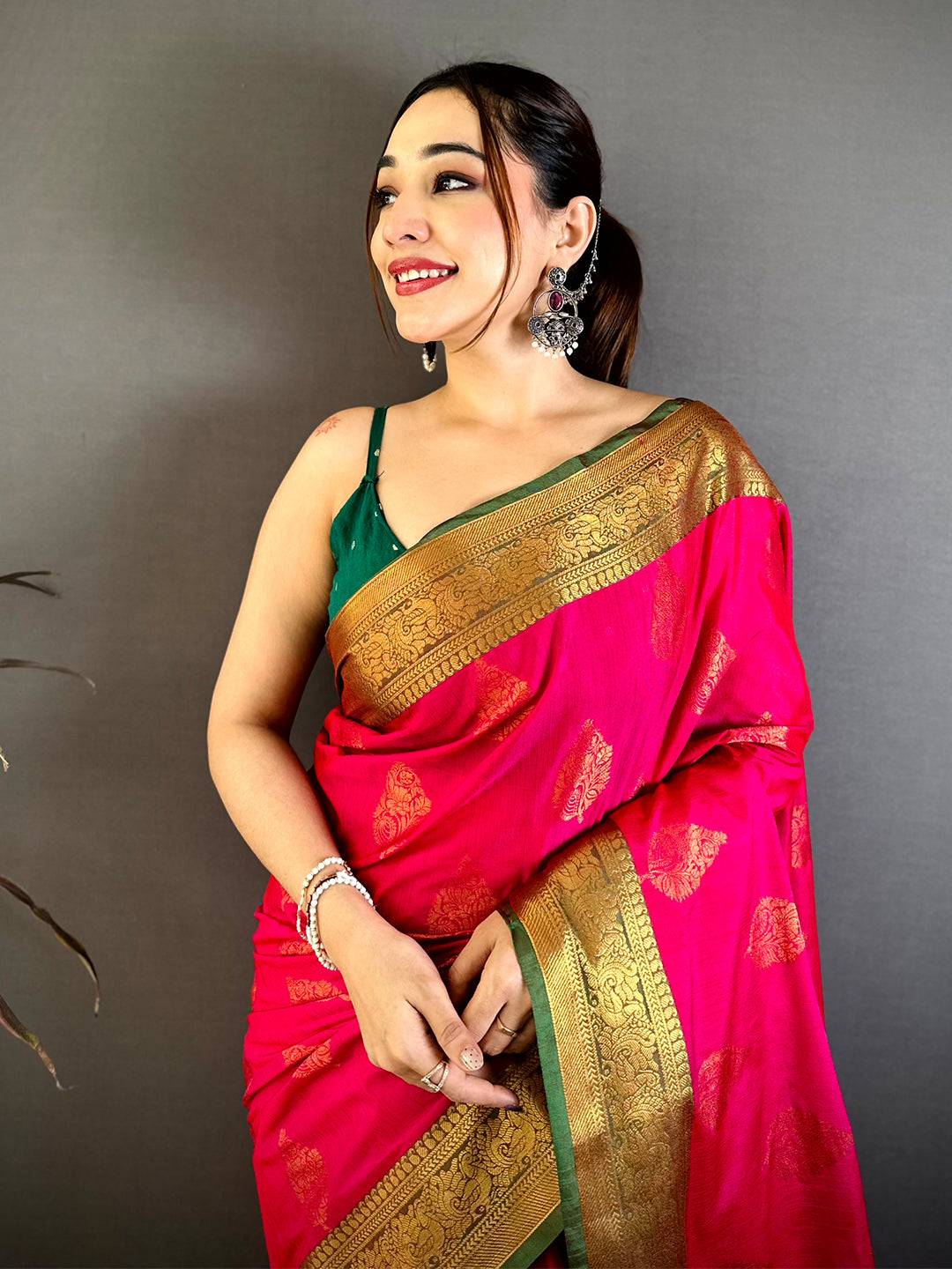 Royal Katan Tussar Feel Zari Border Pattu Saree