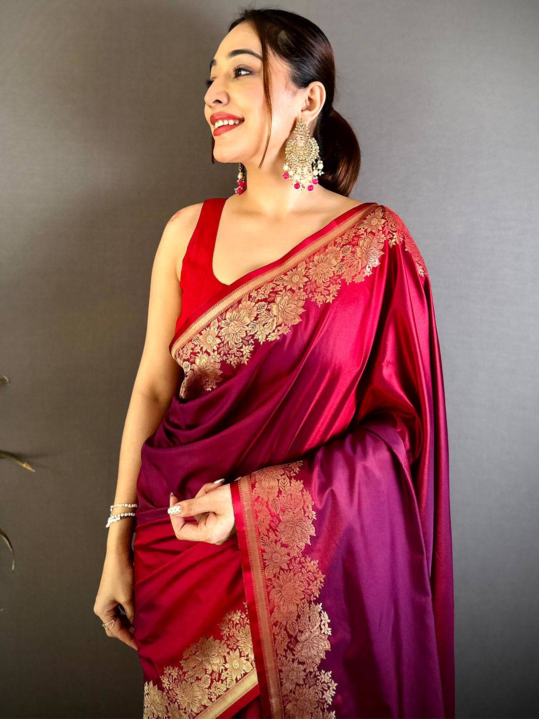 Regal Ombre Weaving Mashru Silk Pattu Saree