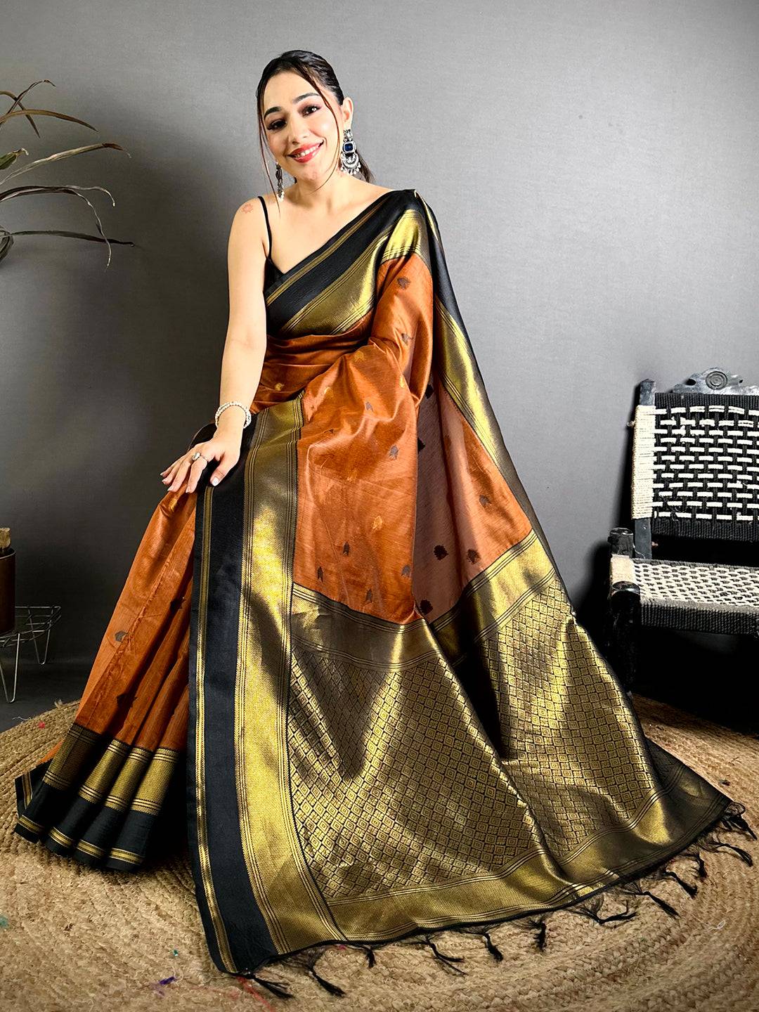 Radiant Katan Silk Zari Woven Design Pattu Saree