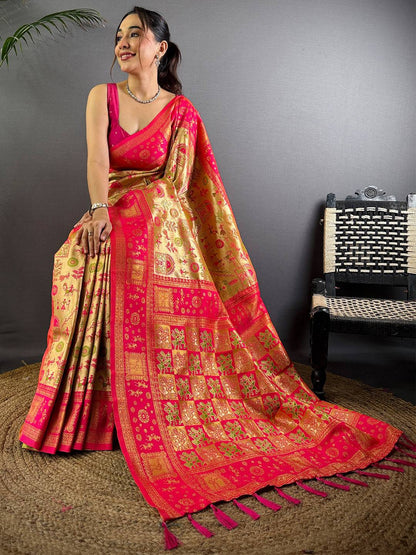 Tradition Warli Gold Zari Dharamavaram Silk Pattu Saree
