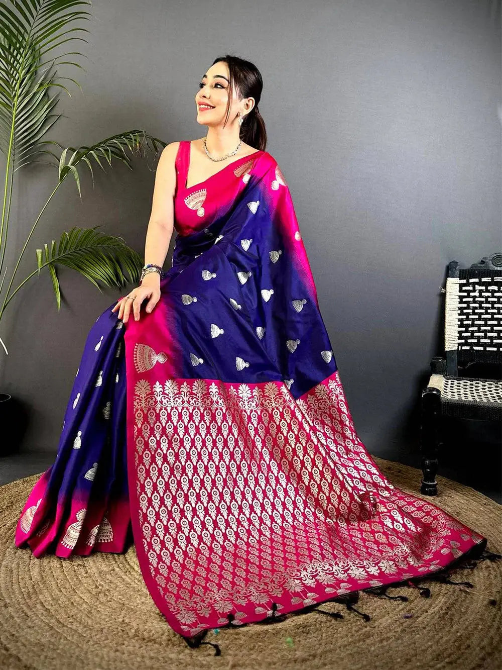 Purple Bali Dual Tone Soft Silk Pattu Saree