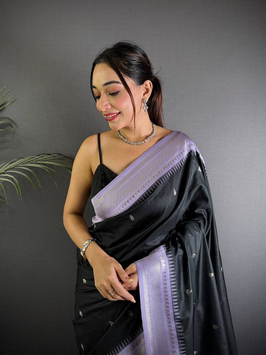 Black Soft Silk Gadwal Border Pattu Saree