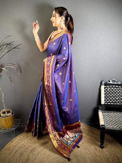Designer Gold Zari Kanchi Silk Digital Pallu Pattu Saree