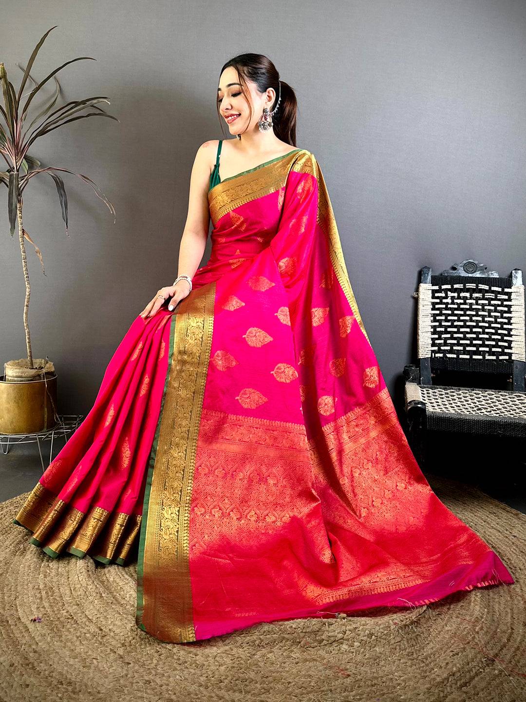 Royal Katan Tussar Feel Zari Border Pattu Saree