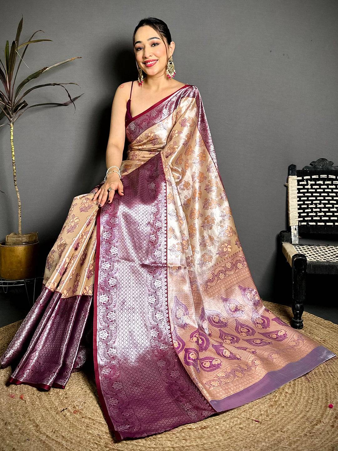 Classic Zari One Gram Tissue Kanchi Pattu Saree