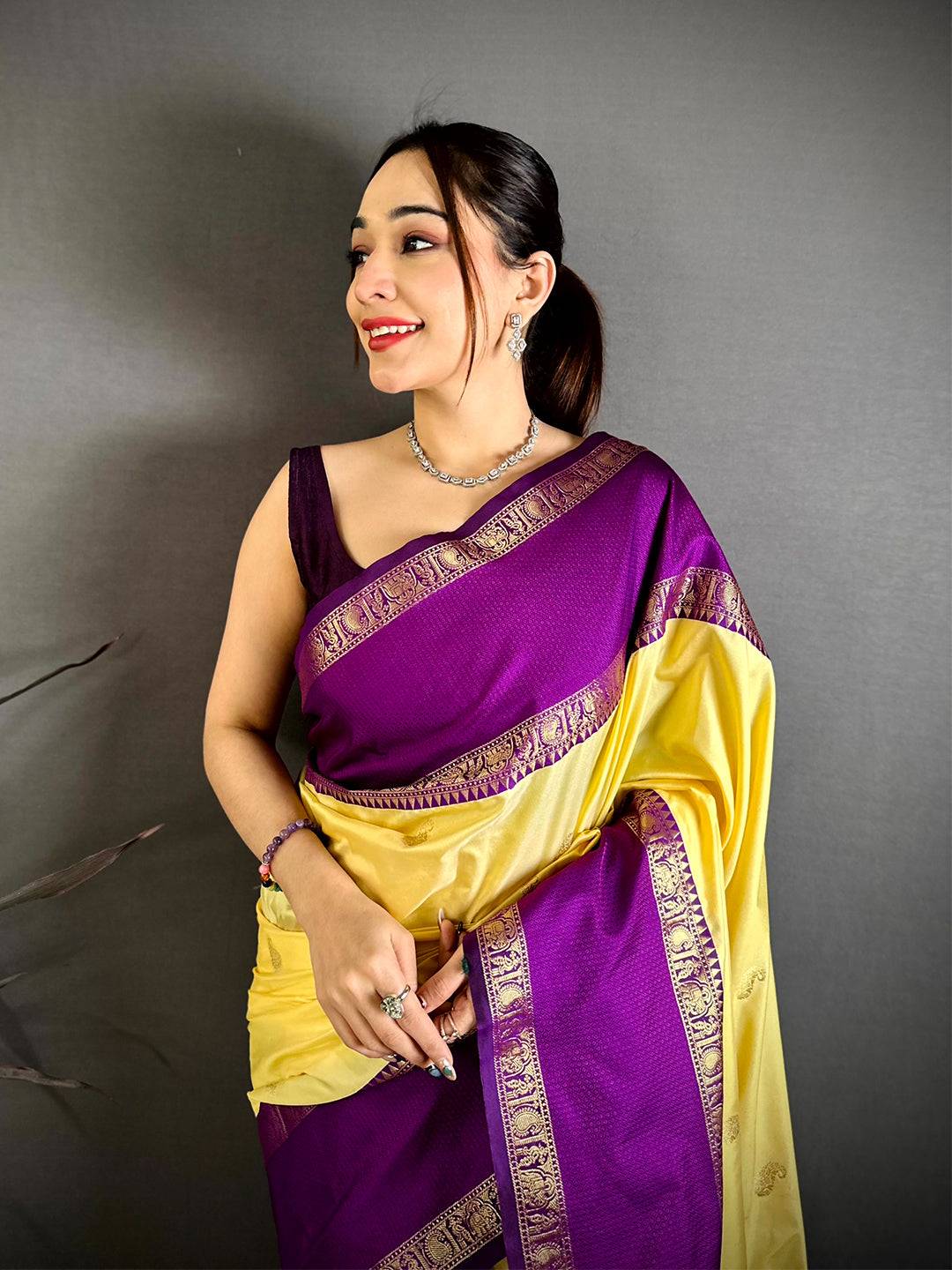 Lime Yellow Gadwal Pure Soft Silk Pattu Saree