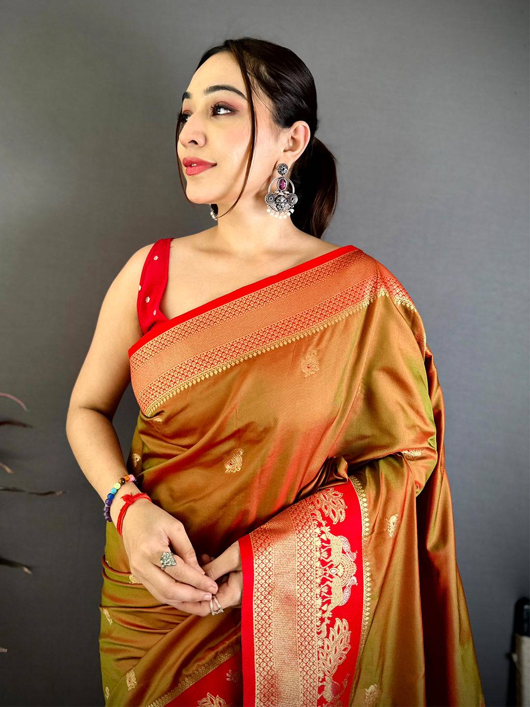 Brown Soft Silk Kanjivaram Pattu Saree
