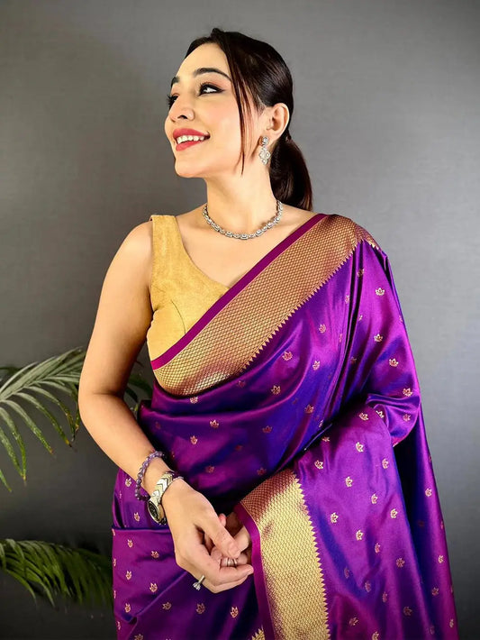 Royal Swan Meenakari Yevla Soft Silk Pattu Saree