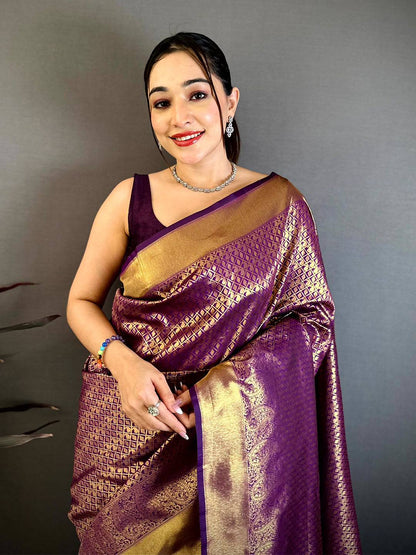 Radiant Teal Kanjivaram Zari Silk Pattu Saree