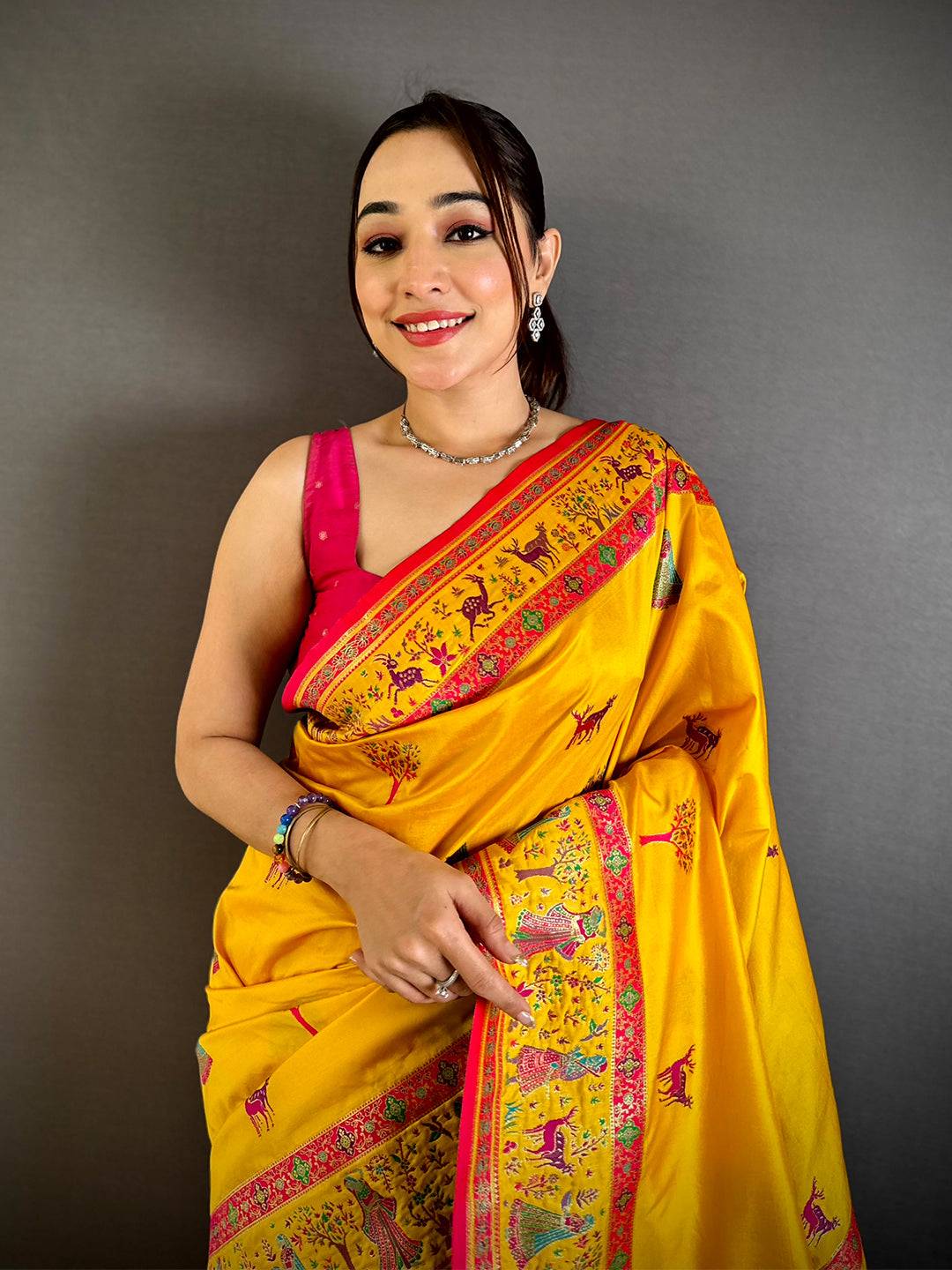 Royal Kashmiri Pashmina Minakari Pattu Saree