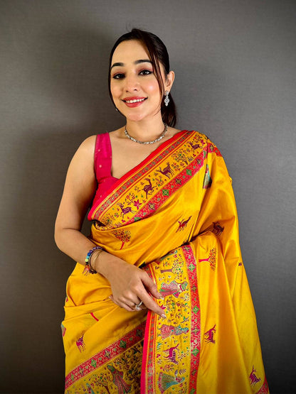 Royal Kashmiri Pashmina Minakari Pattu Saree