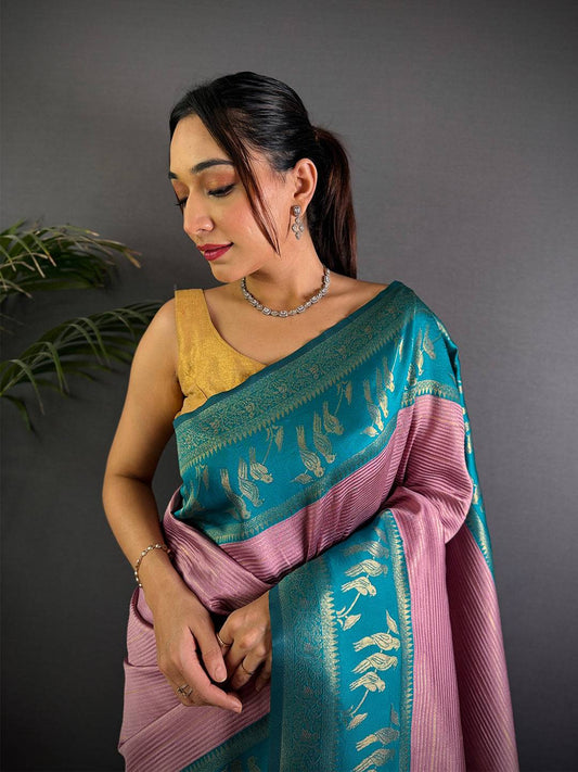 Pink Majesty Banarasi Katan Silk Pattu Saree