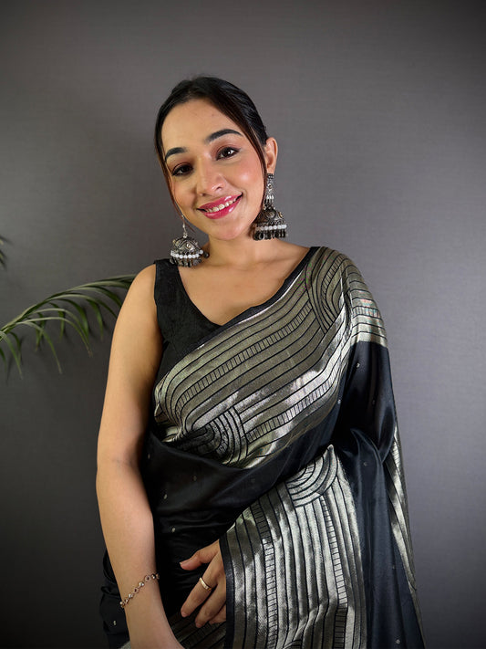 Black Beauty Soft Silk Pattu Saree