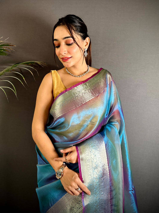 Radiance Dual Tone Tissue Silk Pattu Saree