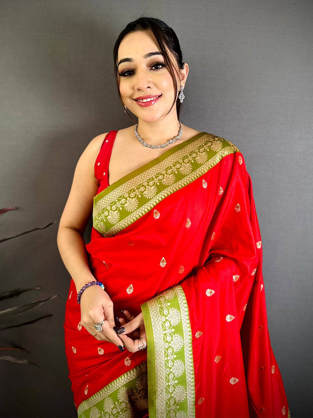 Heritage Red Soft Silk Gadwal Pattu Saree