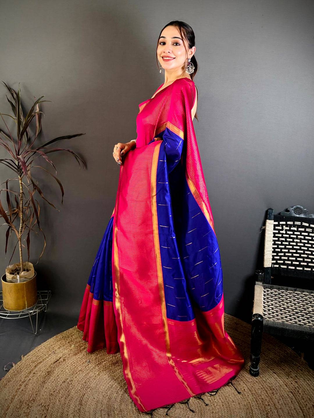 Royal Blue Banarasi Katan Silk Pattu Saree