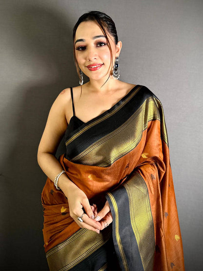 Radiant Katan Silk Zari Woven Design Pattu Saree
