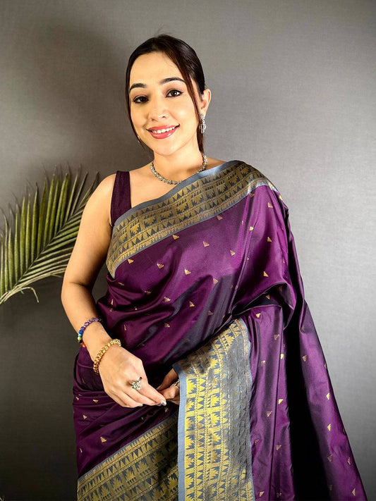 Royal Temple Butti Soft Silk Pattu Saree

