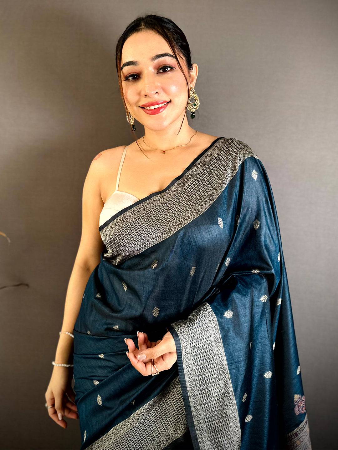 Celebrity Katan Silk Thread Work Pattu Saree
