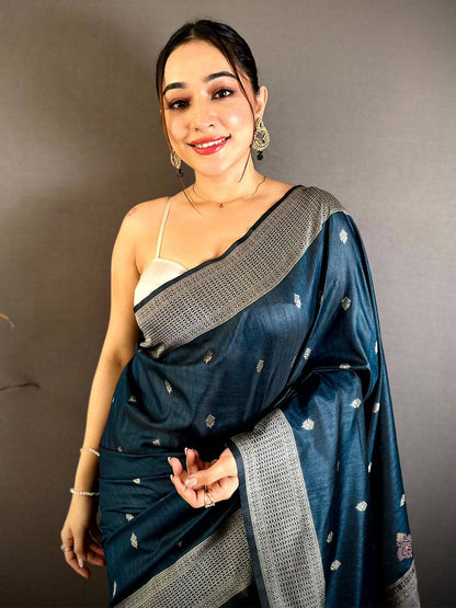 Celebrity Katan Silk Thread Work Pattu Saree