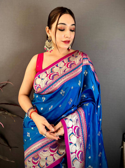 Royal Blue Soft Silk Kanjivaram Pattu Saree