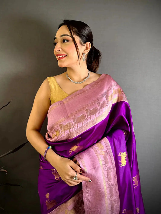 Opulent Pichwai Katan Silk Pattu Saree