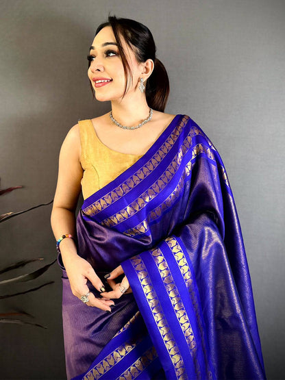 Royal Soft Silk Double Ikkat Gadwal Pattu Saree