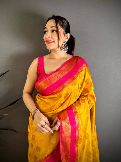 Heritage Bantex Border Banarasi Pattu Saree

