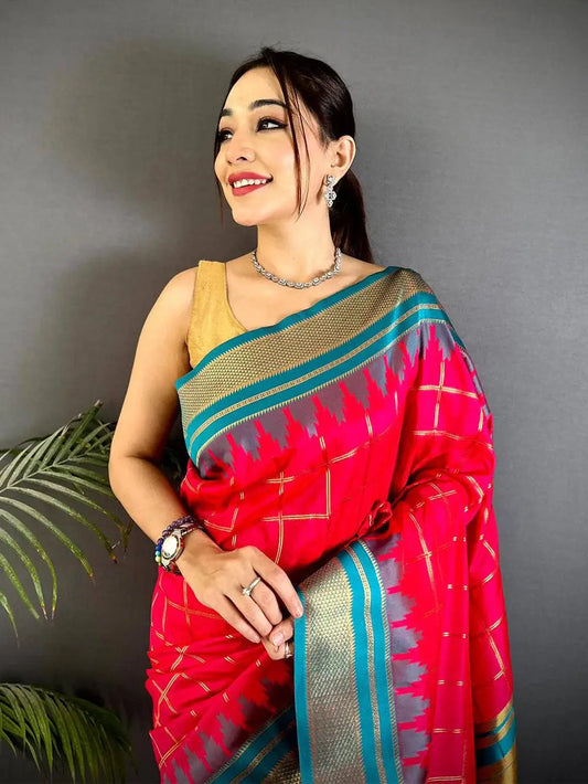 Opulent Dual Tone Gold Zari Pattu Saree