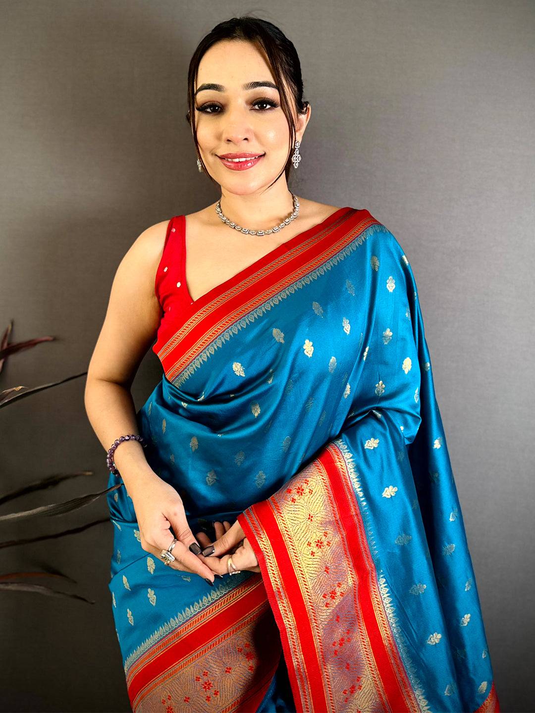 Royal Teal Banarasi Katan Silk Zari Pattu Saree