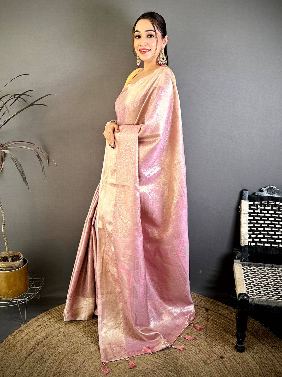 Elegant Zari Tissue Kanjivaram Pattu Saree